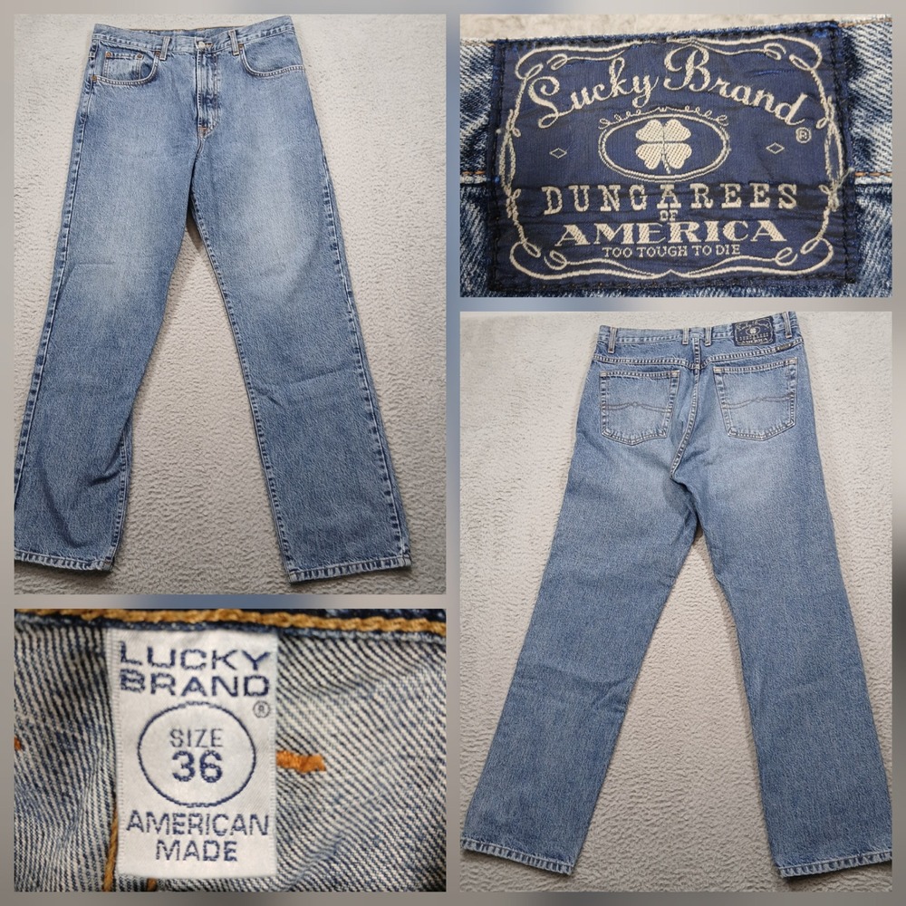 Vintage Lucky Brand Dungarees Jeans Men's 36x30 Made in USA Gene Montesano